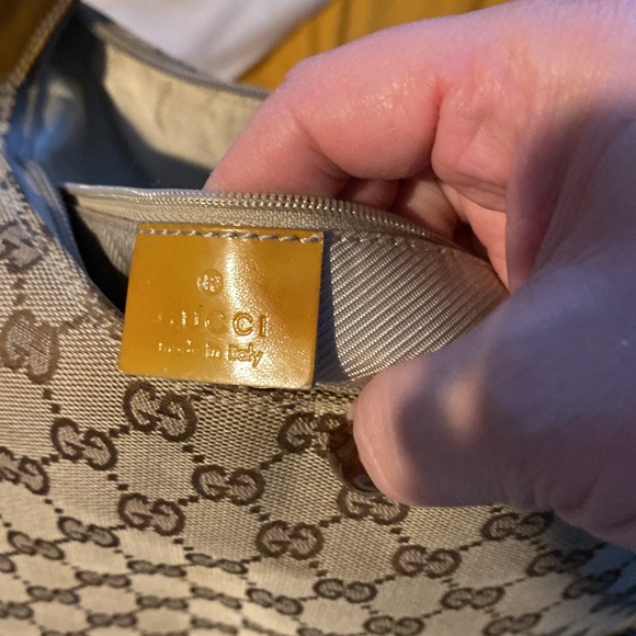 Beautiful Gucci, hobo, patent leather and canvas shoulder bag - Picture 9 of 10